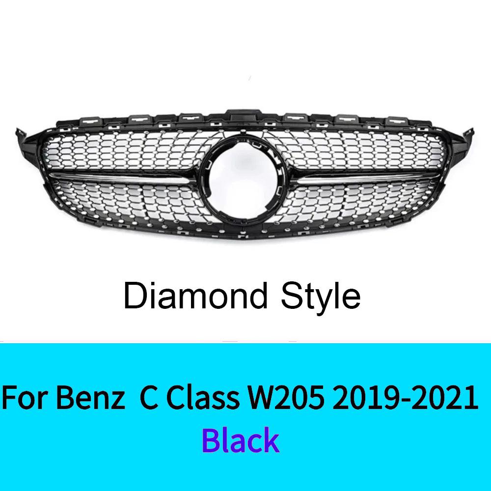For Mercedes C Class W205 2019-2025 C180 C200 C250 C300 C260 C400 2019-2025 GT Style Sport Front Bumper Grille Inlet Grill  Mesh