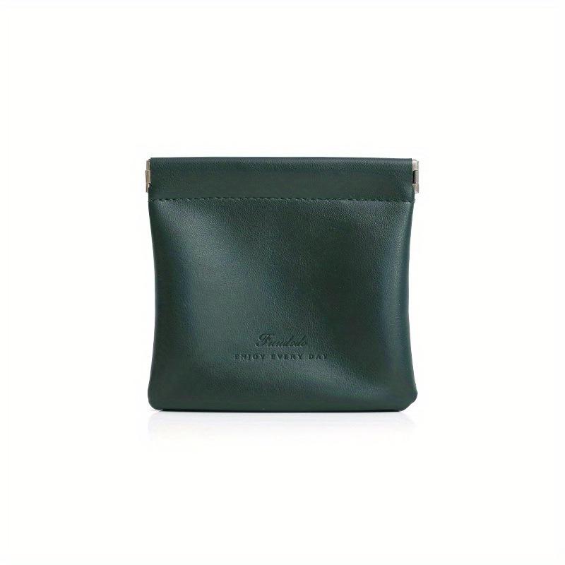 Makeup Bag for Women, Portable Lipstick Storage Bag, Mini Faux Leather Coin Squeeze Wallet, Solid Color Cash Bag