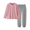 Champion Abbigliamento da Casa Manica Lunga Pantalone Lungo Davanti e Dietro 100% Cotone Trapuntatura a Rombo Donna