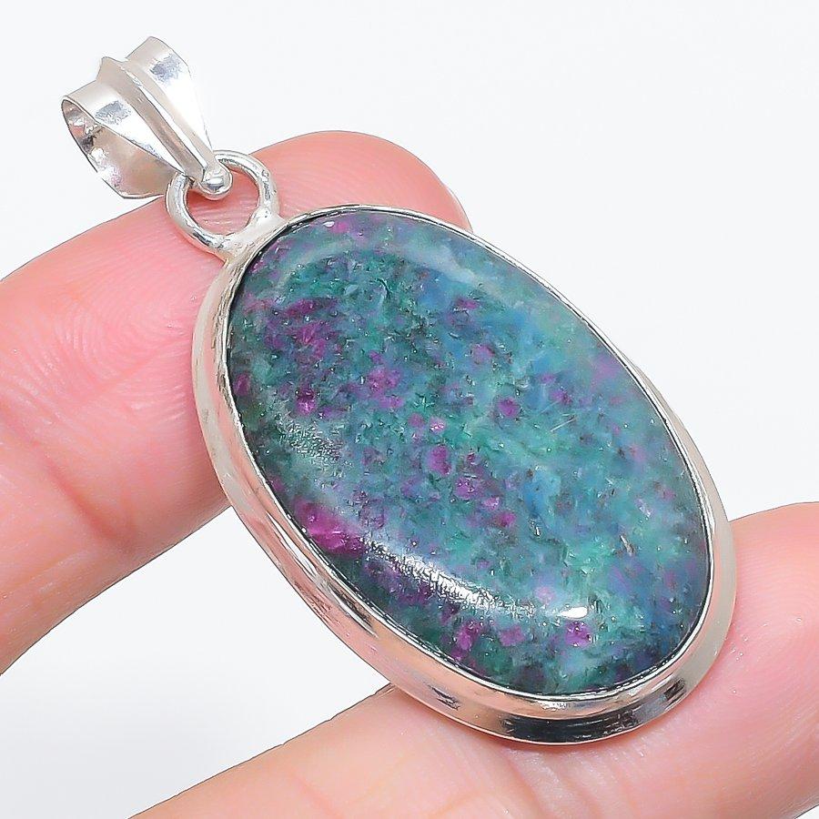 

Natural Ruby Fuchsite Gemstone 925 Sterling Silver Jewelry Pendant 2.01 D7a53