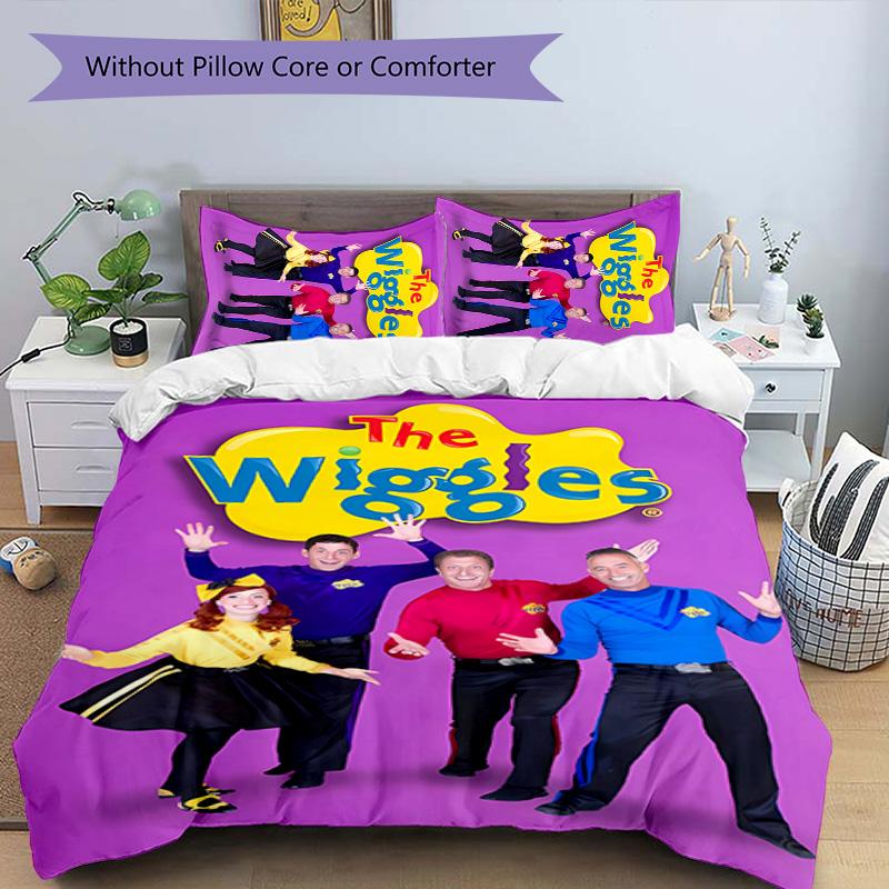 3pcs The Wiggles pattern bedding set duvet cover set includes duvet cover &pillowcases, perfect all season bedroom decoration & gift
