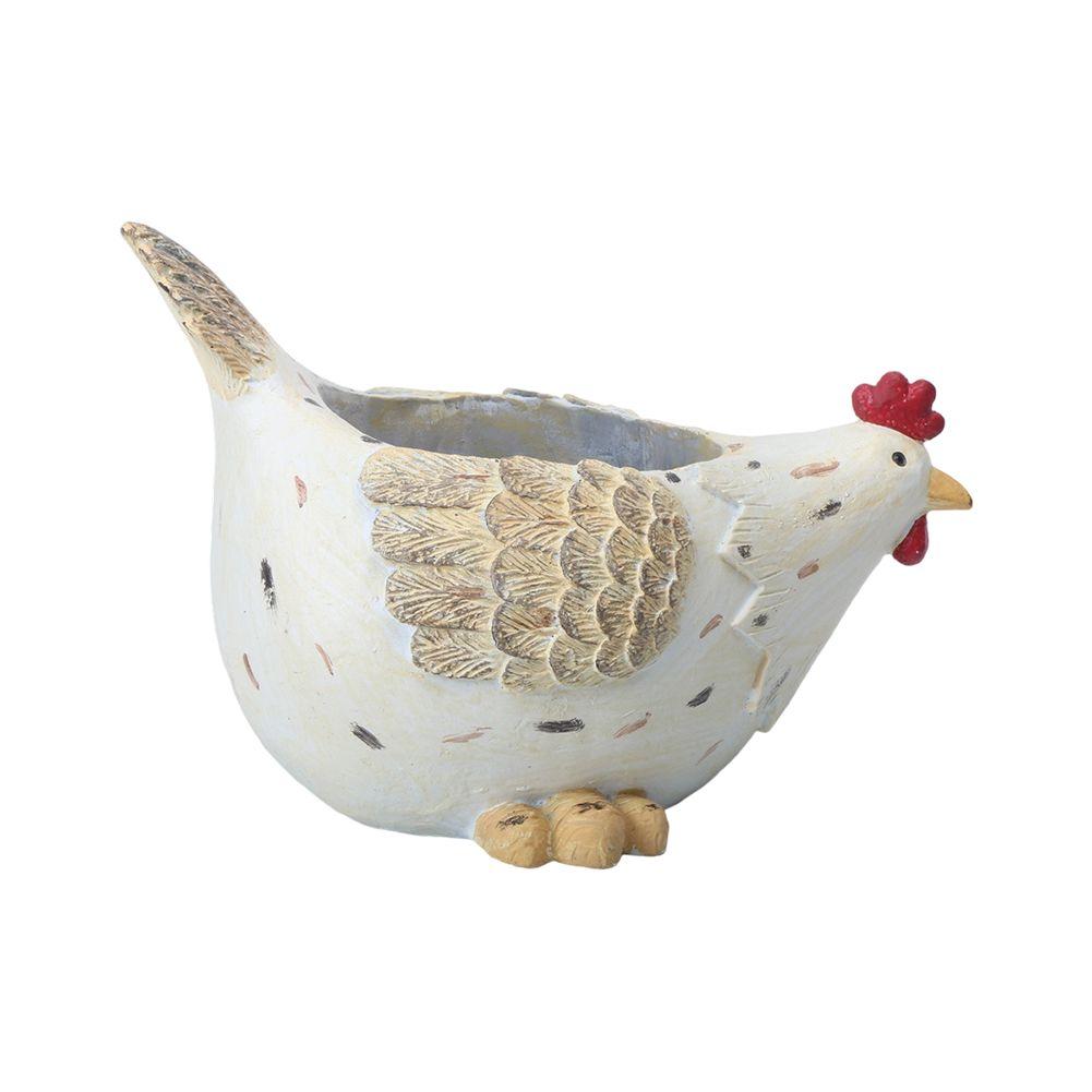 Resin flowerpot with artistic bird figure designed for garden and indoor plant decoration weather resistant and