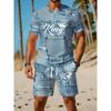 Lässiger Sportanzug atmungsaktiv Outdoor Freizeit Herren Rundhals T-Shirt Shorts Hosenanzug Sommer Digitaldruck Druckanzug für Männer und Erwachsene
