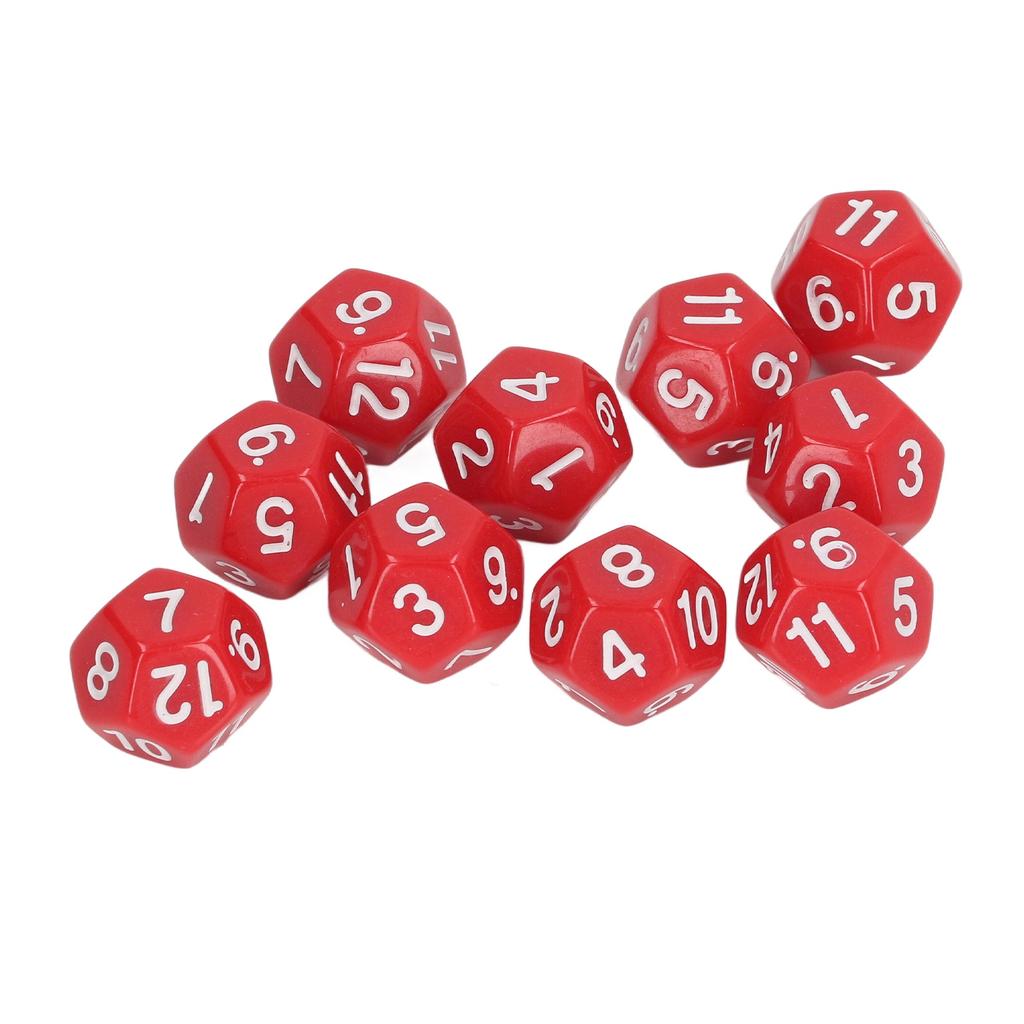 40Pcs 12 Sided Dice Set Polyhedral Dice for Family Party Board Game Pub Club Game Red