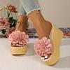 New Wedges Sandals Women Slippers Summer Beach Platform Shoes Flower Slippers Women High Heel Slippers Women Fashion34-43