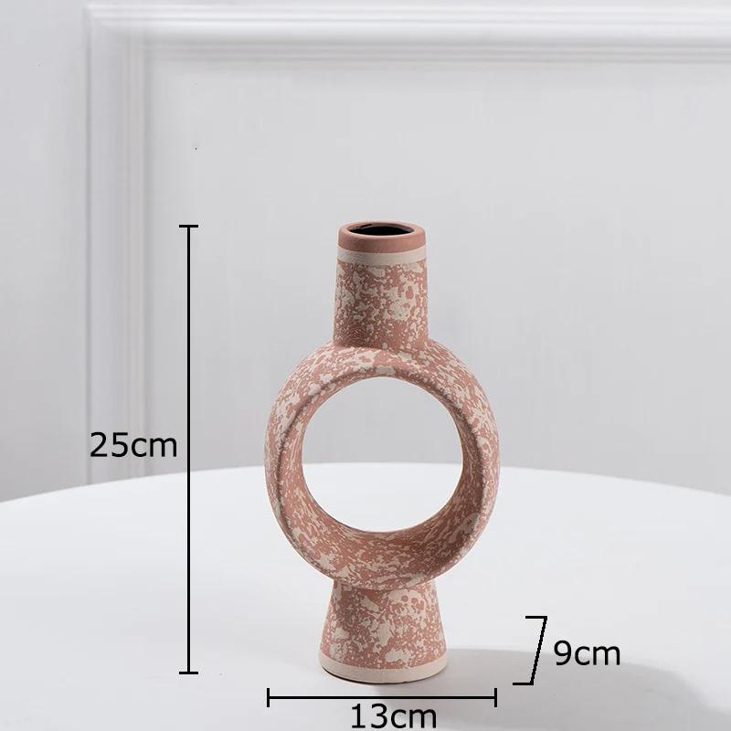 Creative Hollow Ceramic Vase Desk Decoration Flowers Arrangement Artificial Flower Decorative Floral Vases Room Aesthetic Decor