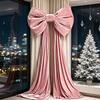 11x111cm Velvet Christmas Bow, Large Holiday Door Wreath Decor, Multifunctional Ornament For Tree Stair Fireplace Thanksgiving