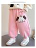 Girls' Cartoon Fleece Sweatpants - Thick, Warm, and Stylish for Autumn/Winter 2025