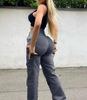 High Waist Jeans Pockets Cargo Pants Women Aesthetic Denim Trousers Streetwear