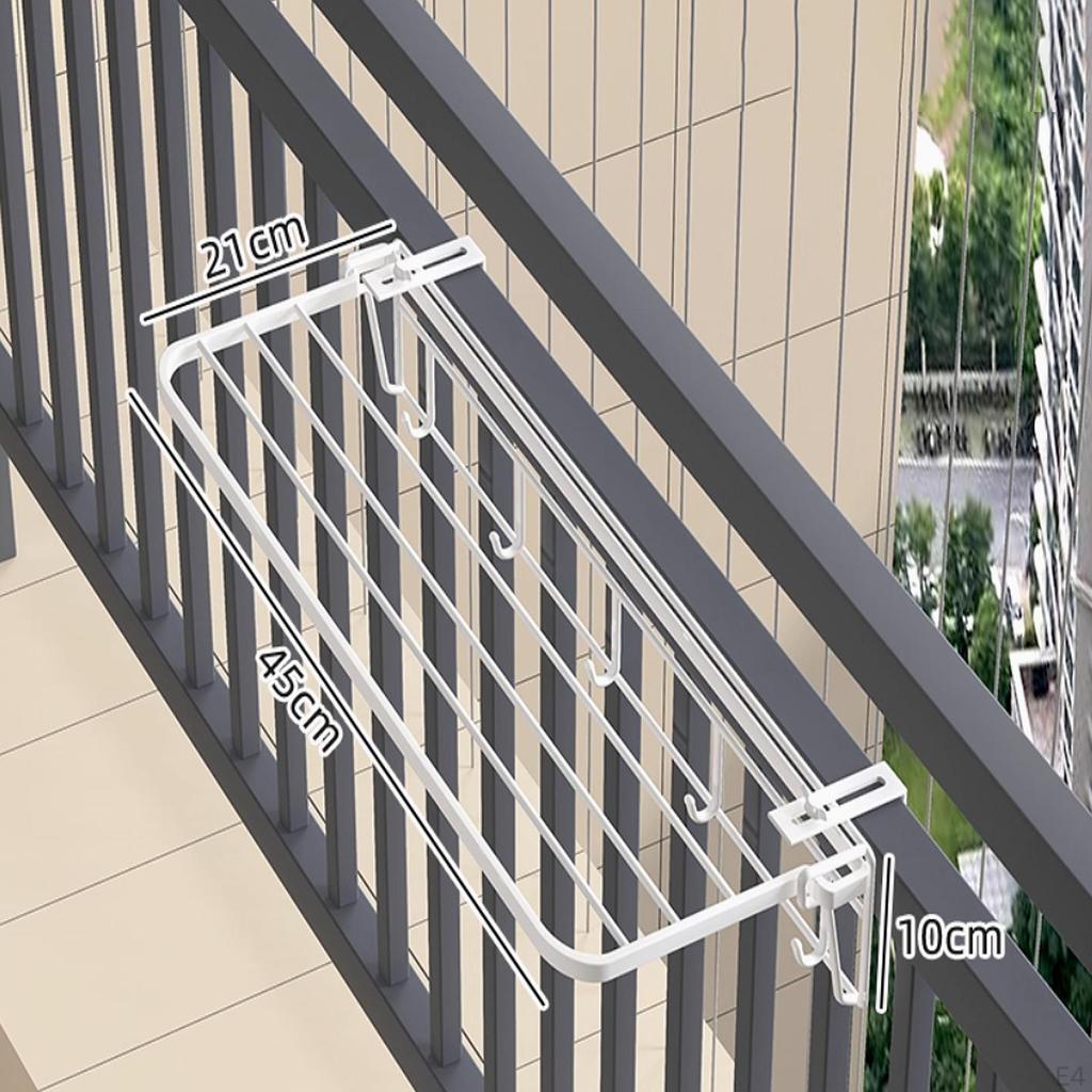 Balcony Railing Coat Rack, Window Sill Foldable, Portable, Space-saving, for Indoor Use,