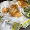 Spring Light Luxury Niche Flower Print 91 Simulated Silk Square Scarf Korean Version Women's Fashionable Temperament Age-reducing Scarf