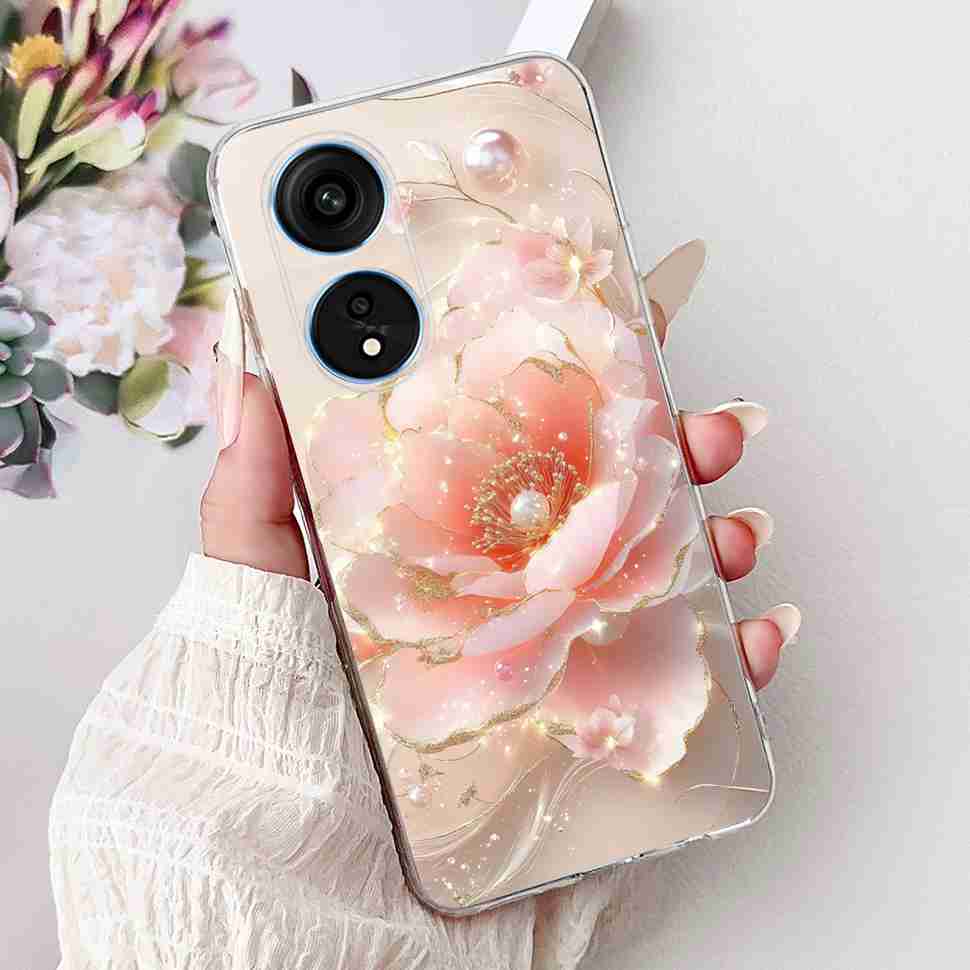 For Oppo A1 Pro 5G 6.7" Case Fashion Flower Painting Soft Silicone TPU Back Cover For Oppo A1 Pro a1 Pro PHQ110 Cases Bumper