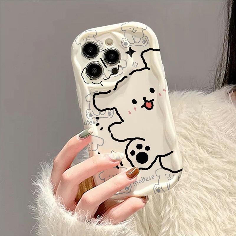 

Применимо к iPhone 15, чехол для телефона 14pro, собака Line, iPhone 16 Pro Max, полный пакет для объектива 13mini/12 iPhone SE (3rd Generation)