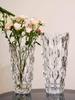 YHOMBES Large, Stylish, Wide-Mouthed Glass Flower Vase (Clear - 25cm)