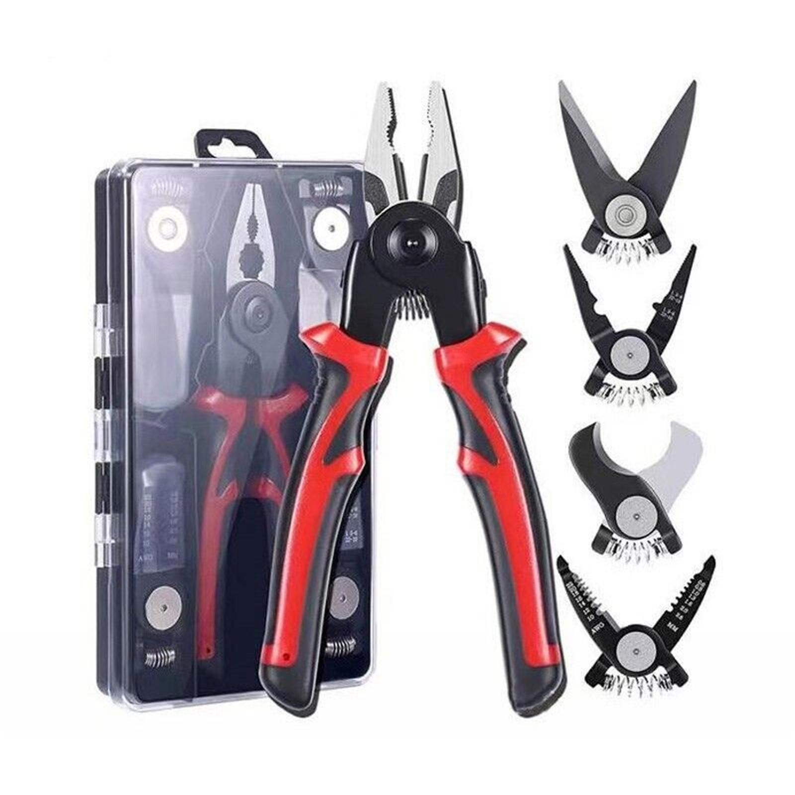 

5 1 Plier Tool Set Combination Interchangeable Pliers Kit Cable Cutters Wire Five-in-one pliers#1