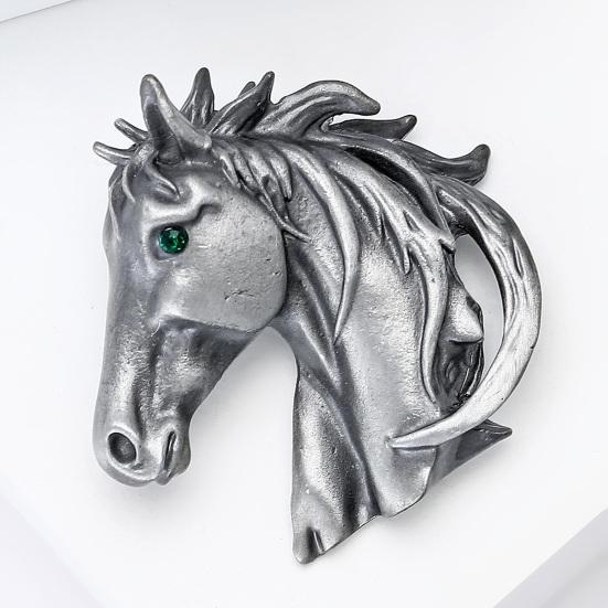Alloy Horse Head Brooch Women Men Metal Horse Lapel Pin Animal Sweater Dress Suit Clothing Accessories Jewelry Gift