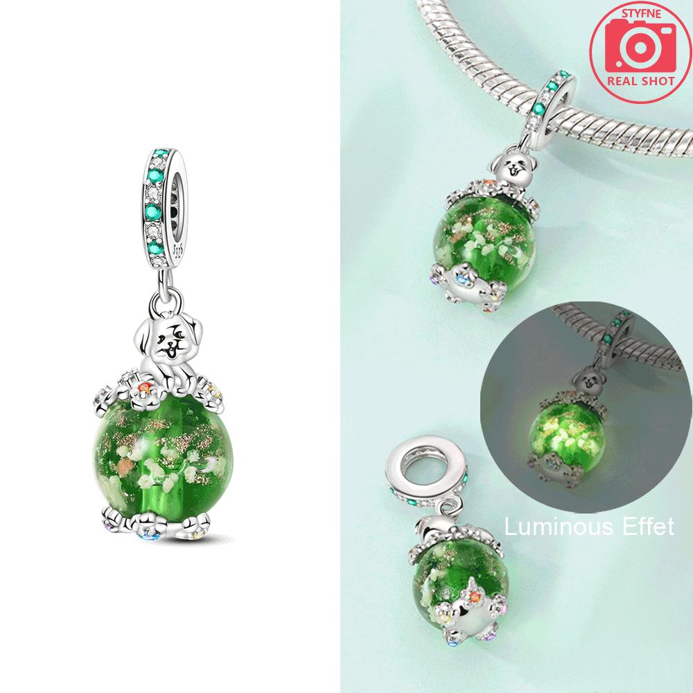 Cactus Avocado Pendant Diy Green Series Tree Charm Copper Beads Fit Original Bangle Charms Bracelet Women Jewelry