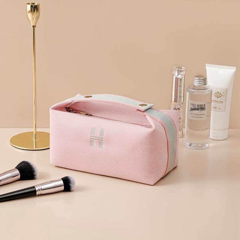 Women's High-Capacity Waterproof Makeup Bag - Stylish, Portable, Multi-Functional Canvas Toiletry Organizer