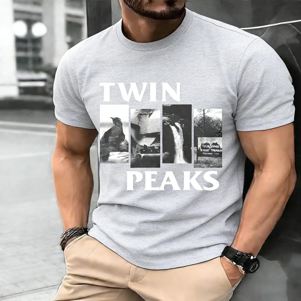 Remake Twin Peaks Basic Charcoal T Shirt Retro Style Classic Tee S4XL Graphic Short Sleeve Shirt Unisex Men Women Summer Tops