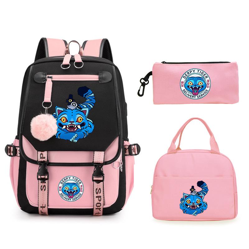 The Witch Hunter Girl Group Has the Same Peripheral Cartoon Korean Version Schoolbag Set, Cross-border Campus Trend, Primary and Secondary School