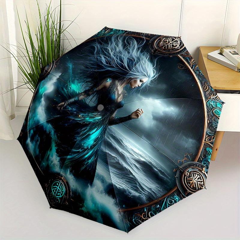Fantasy Sea Witch Wall Art Print - Mystical Ocean Sorceress Decor Umbrella, Christmas Gift Y161