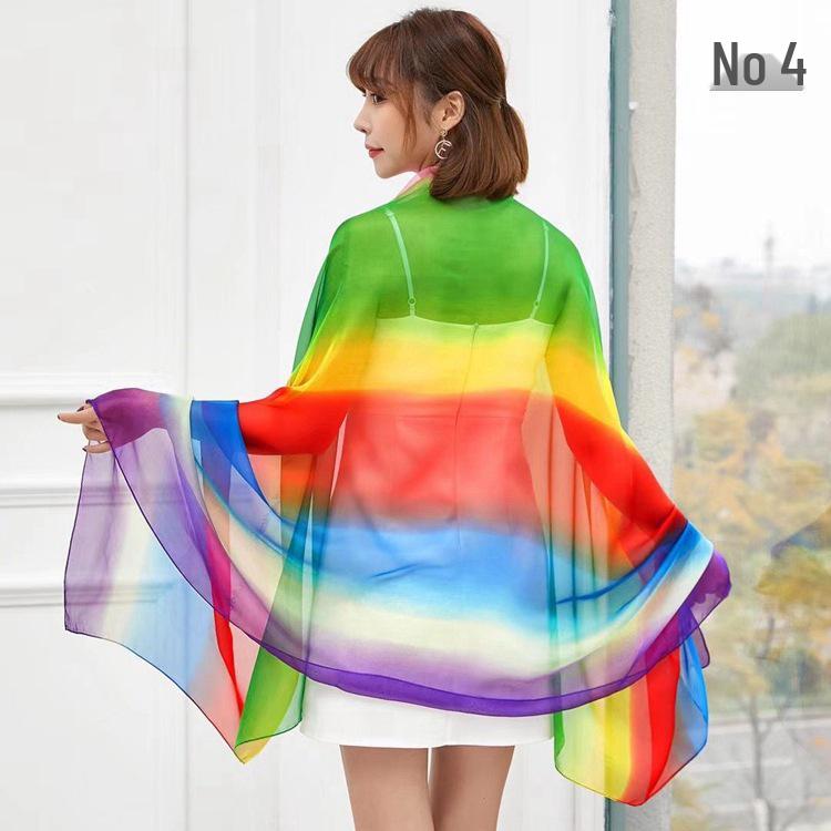 Women's Chiffon Scarf - Lightweight, Printed Sun Protection for Spring, Summer, Fall - Versatile Beach Shawl
