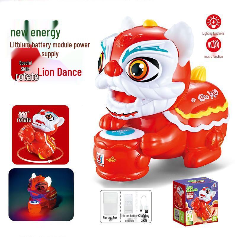 

Electric Stunt Lion Dance Toy with Lights & Music - Kids Trendy New Year Gift Upgrade with 1 Charging Module