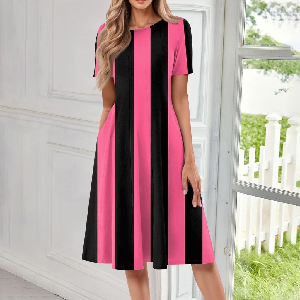 Women's Fashion Short Sleeve Vintage Printed Dress Cosplay Party Evening Dress