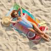 1-Pack Tropical Drink Beach Towel - Quick-Dry Polyester, Lightweight & Comfortable for Surfing, Swimming, Yoga - Vibrant Drink