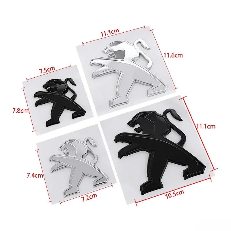 ABS Lion Shape Car Front Rear Logo Stickers Badge for Peugeot 2008 3008 2021N 2022 2023 Auto Hood Emblem Trunk Decals Accessories
