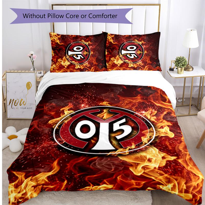 Mainz FC Printed 3PCS Bedding Set Breathable Duvet Cover with Pillowcases Decorative Bed Linen for Bedroom Home