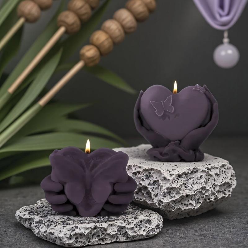 Silikon-Kerzenformen in Herzform für Epoxidharz, handgefertigte Kerzen, Silikon-Seifenformen in Herzform, Silikonformen in Herzform