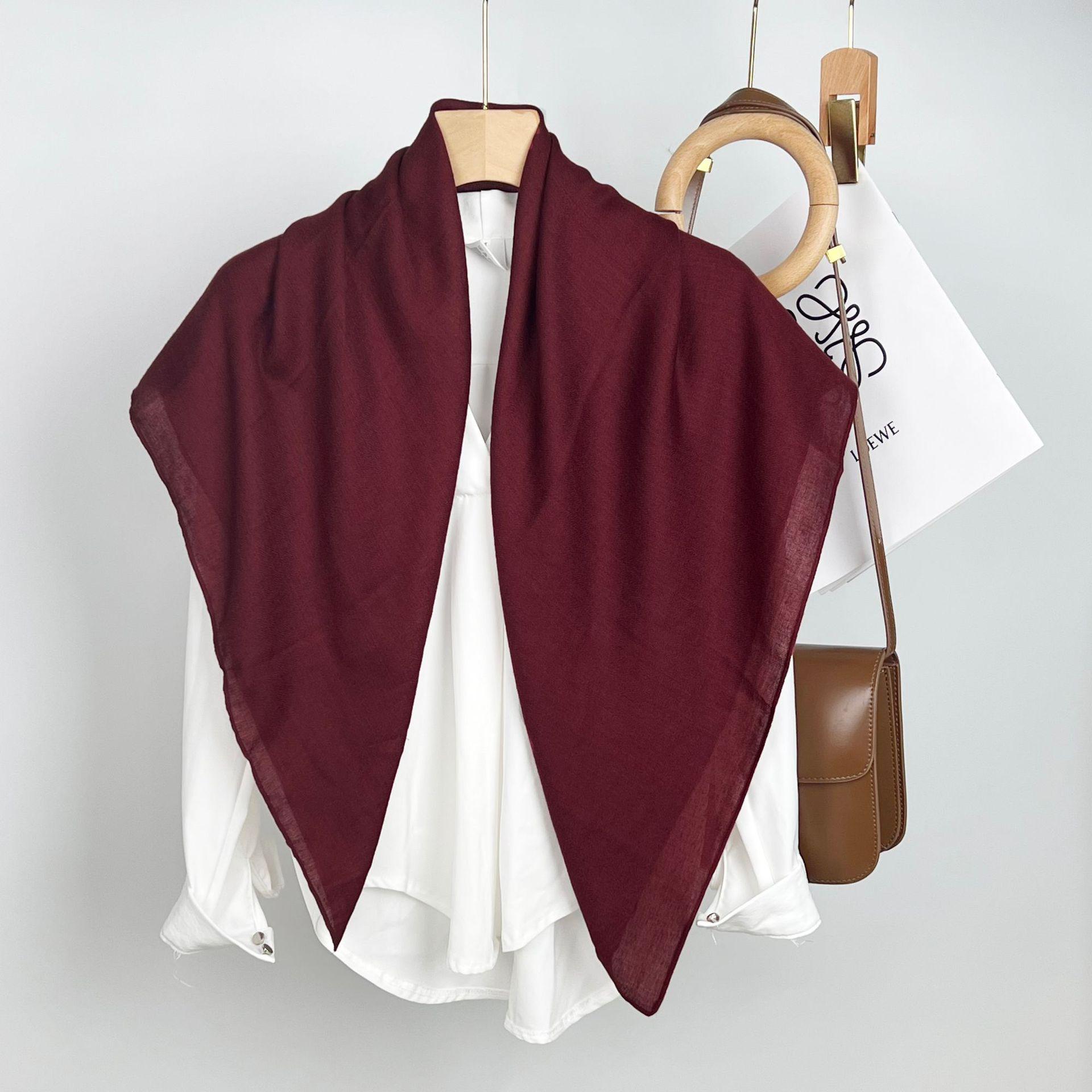 

Однотонный шелковый шарф: Женский однотонный повседневный платок, шаль от солнца, декоративный стиль 90*90CM