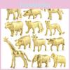 Premium Golden Edition Mini Zoo Animal Figurines For Children With Giraffe And Lion