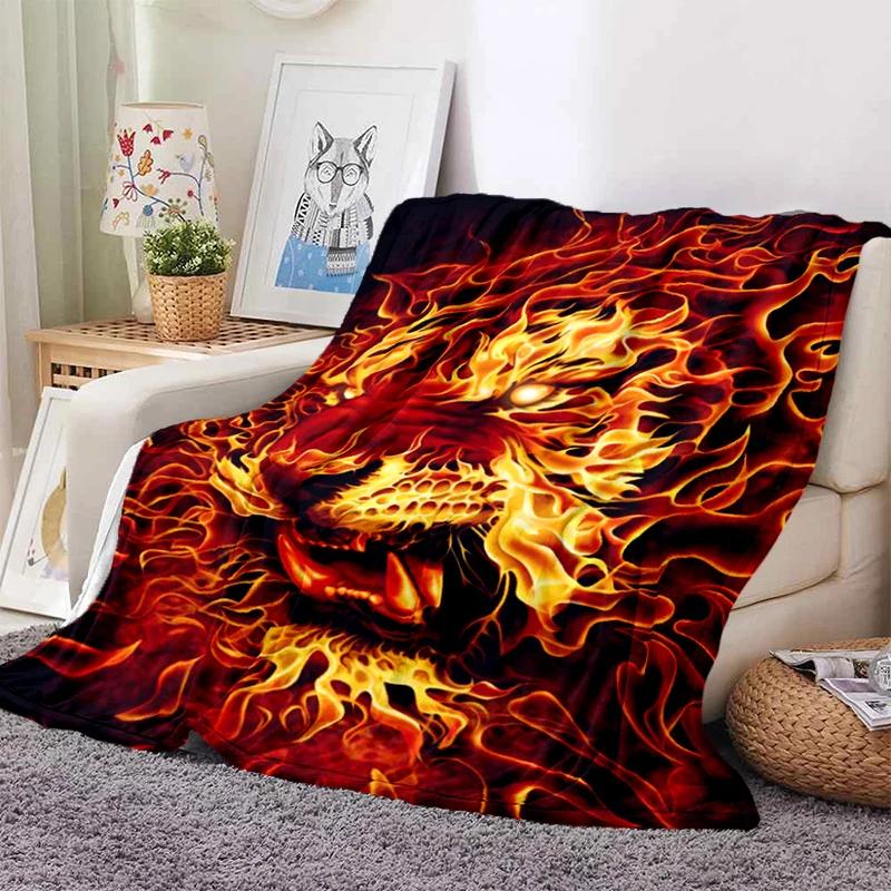 3D Tiger Blanket Super Soft For Spring Autumn Modern Line Art Sherpa Blanket Bedspread Throw Travel Dropship
