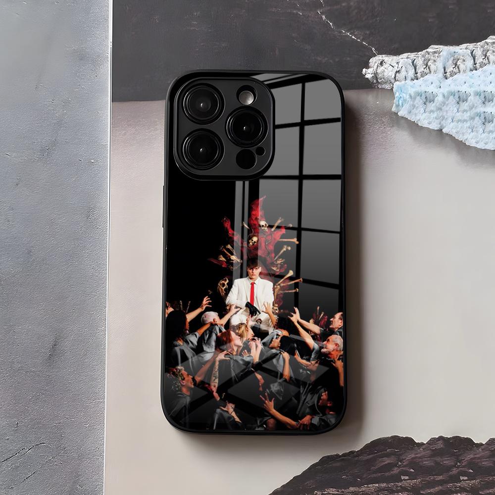 RAPPER K-Kid Yugi Phone Case For IPhone 17 Air 16 E Pro Max 15 14 13 Mini 12 Pro 11 Max Plus Black Glass Cover