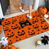 1pc Doormat Black Cat And Jack O Lantern Pumpkin Print Anti-Slip Very Suitable for Doorway Bedroom Living Room Or Home Decor