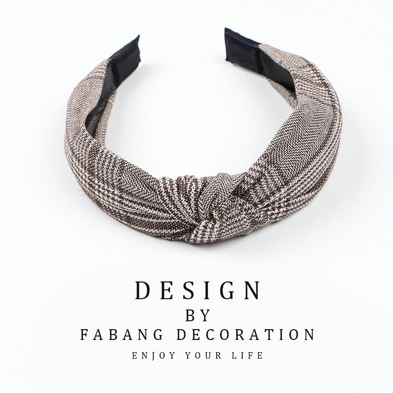 Korean Style Women's Striped Criss-Cross Bow Headband for Yoga & Face Washing