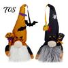 Halloween Plush Gnome Decorations Light Up Decoration, Spooky Orange Black Swedish Tomte Elf Figurine, Decorative Dolls for Fall Cute Glowing