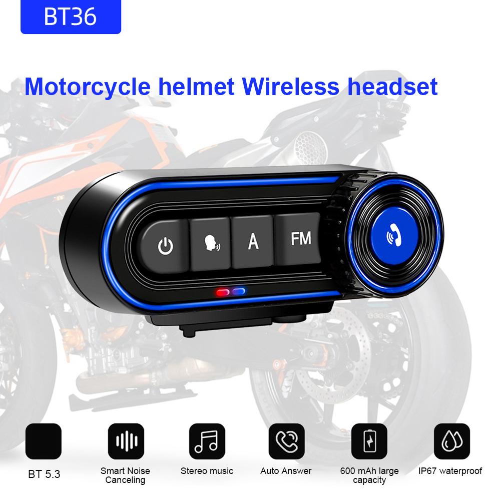 Motorcycle Helmet Earphone Handsfree Bluetooth-compatible 5.3 Helmet Headphone Voice Control Stereo Earphone for Riding Cycling China Mainland