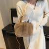 Women's Plush Soft Cloud Handheld Bag  Drawstring Shoulder Bag Versatile Solid Color Temperament Crossbody Bag