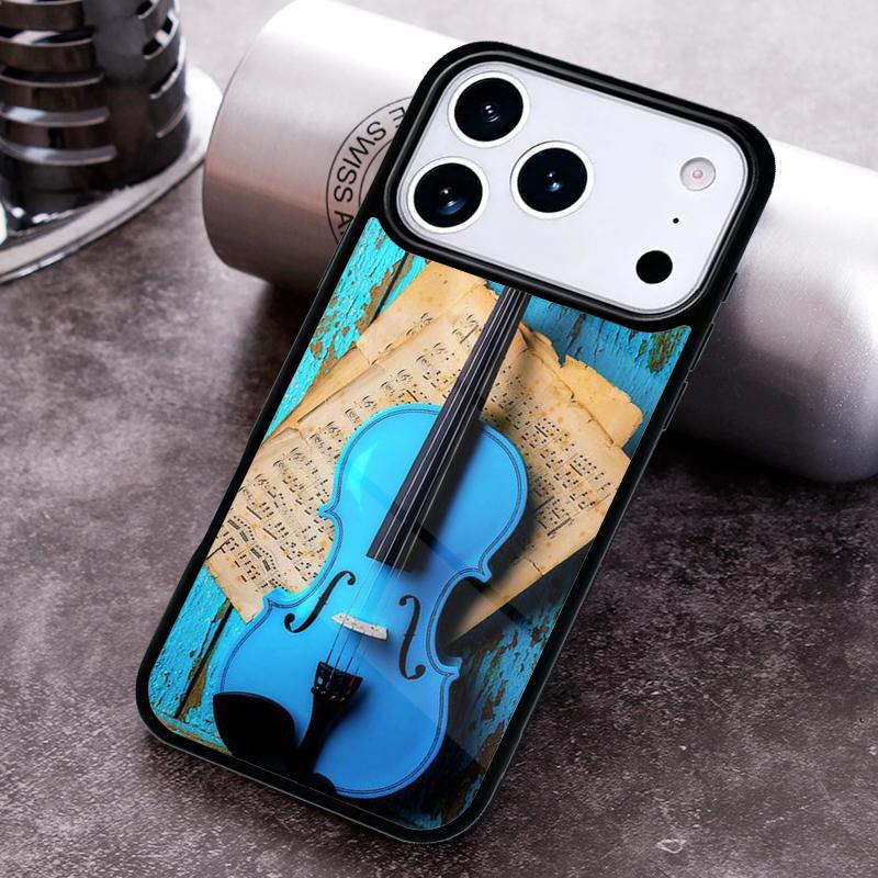 Musical Violin Guitar Phone Case for iPhone 17 16 15 Pro Max Air 14 13 12 11 Plus Shockproof Capa Cover