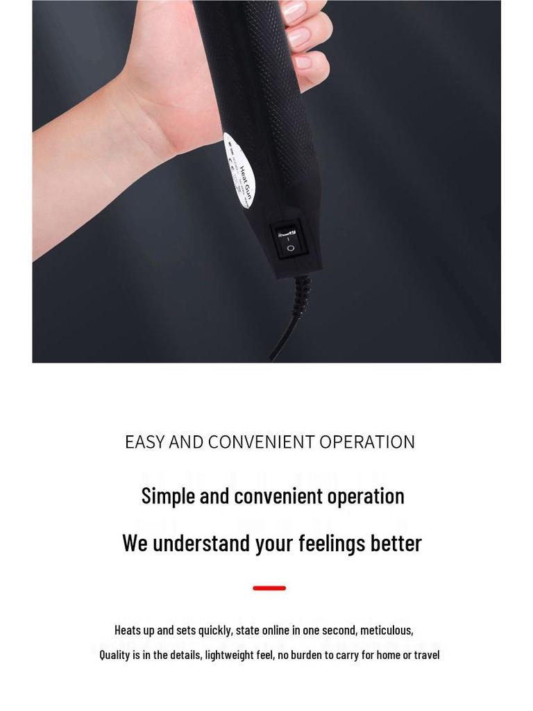300W Handheld Heat Gun for Shrink Film and DIY Soft Clay Shaping, 220V