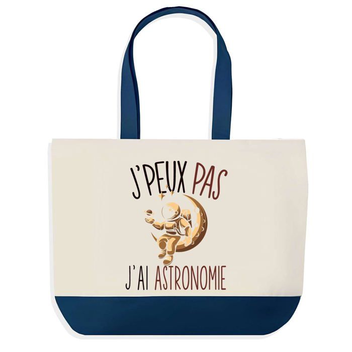 Tote bag - PLANETEE - J'peux pas Astronomie - Bleu - Coton 40 x 45 cm - Fabriqué en France