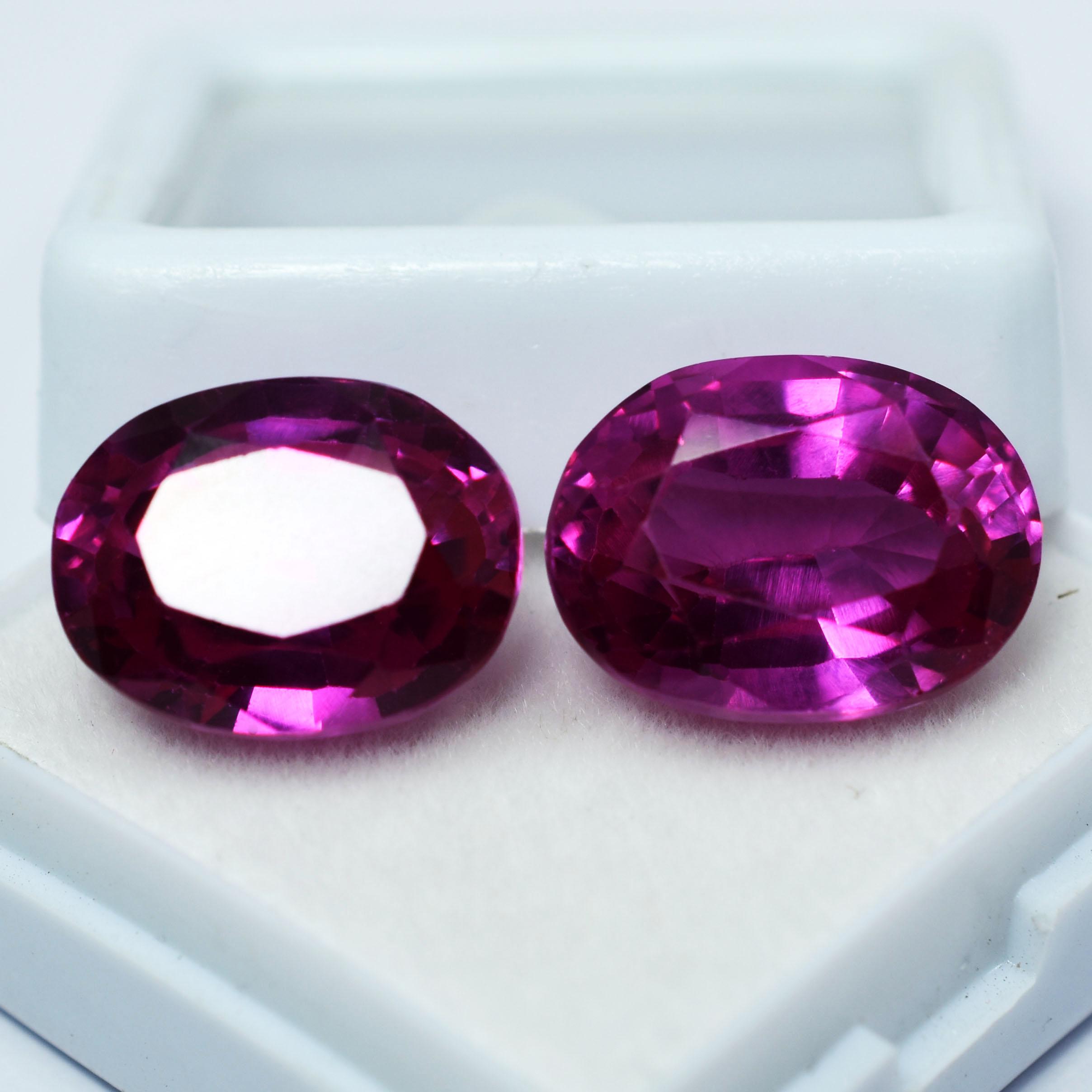 

Pink Sapphire Oval Shape 19.25 Carat Pair Natural Loose Gemstone CERTIFIED SD-018 13.4 mm each approx рожевий