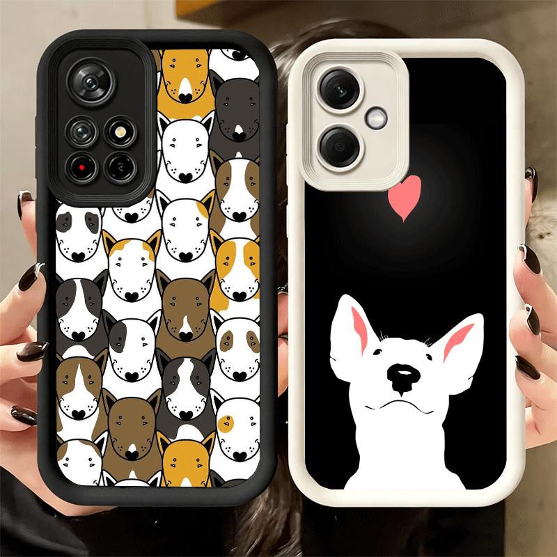 Phone Case for Xiaomi Redmi Note 15 14 13 Pro Plus Bull Terrier Dog Cute Puppies Shell 12S 11 11S 11T 5G 14S Soft Silicone Funda