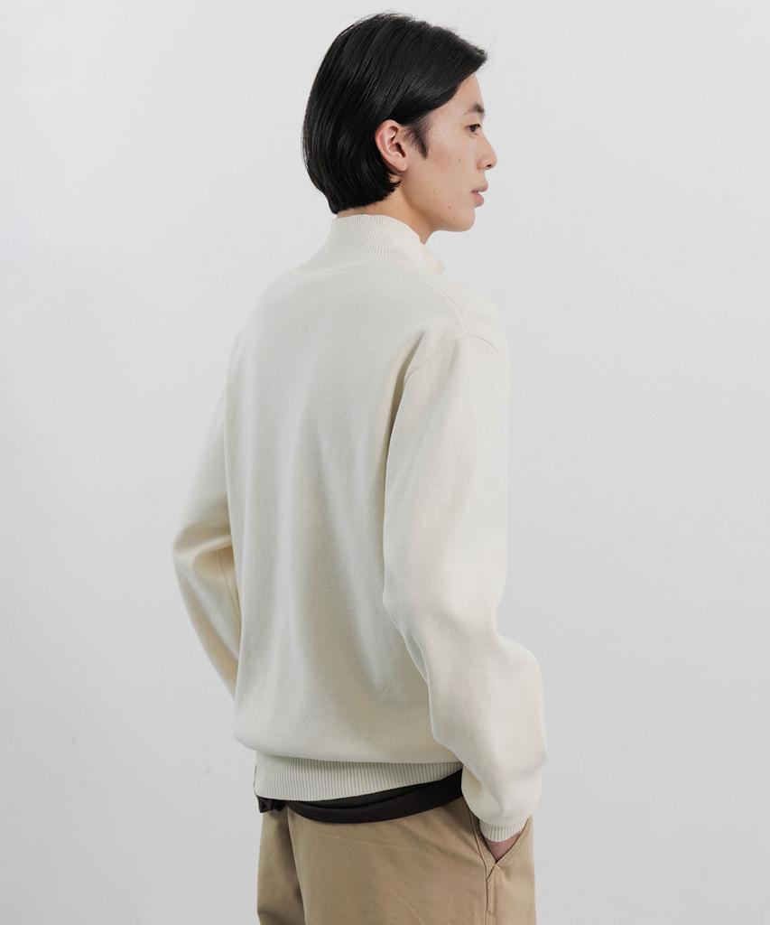 BLANKROOM Half Zip Knit_Ivory