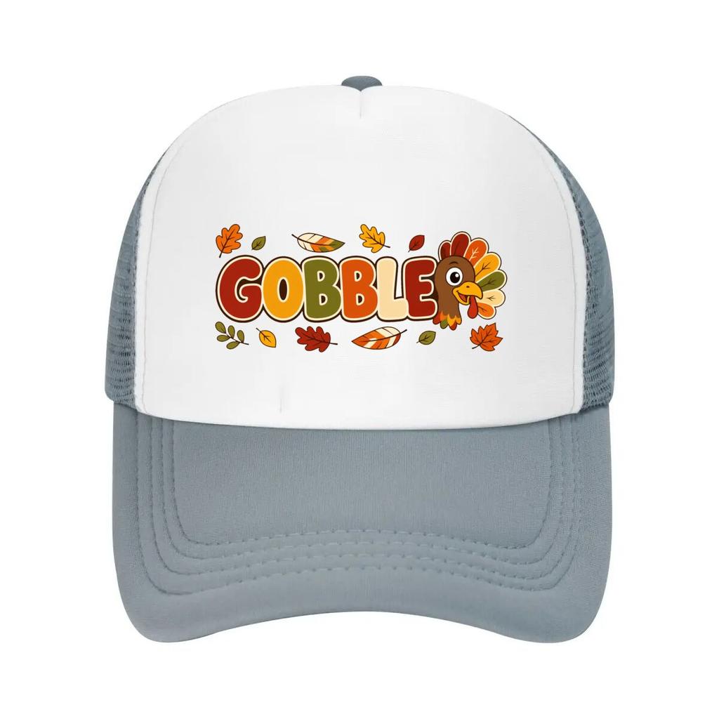Playful Gobble Turkey Lettering Desi Mesh Baseball Cap Casual Hat Outdoor For Womens Unisex FeUnisex