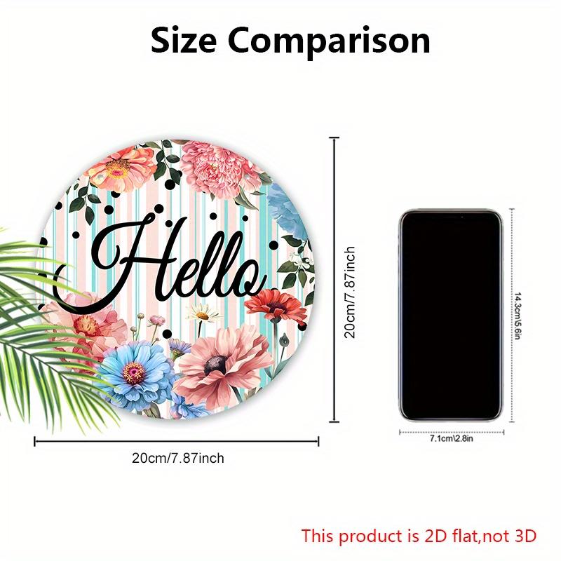2D Flat Hello Wooden Sign with Chrysanthemum Pattern - Charming Decorative Plaque - Ideal for Home, Office, Yard Decor