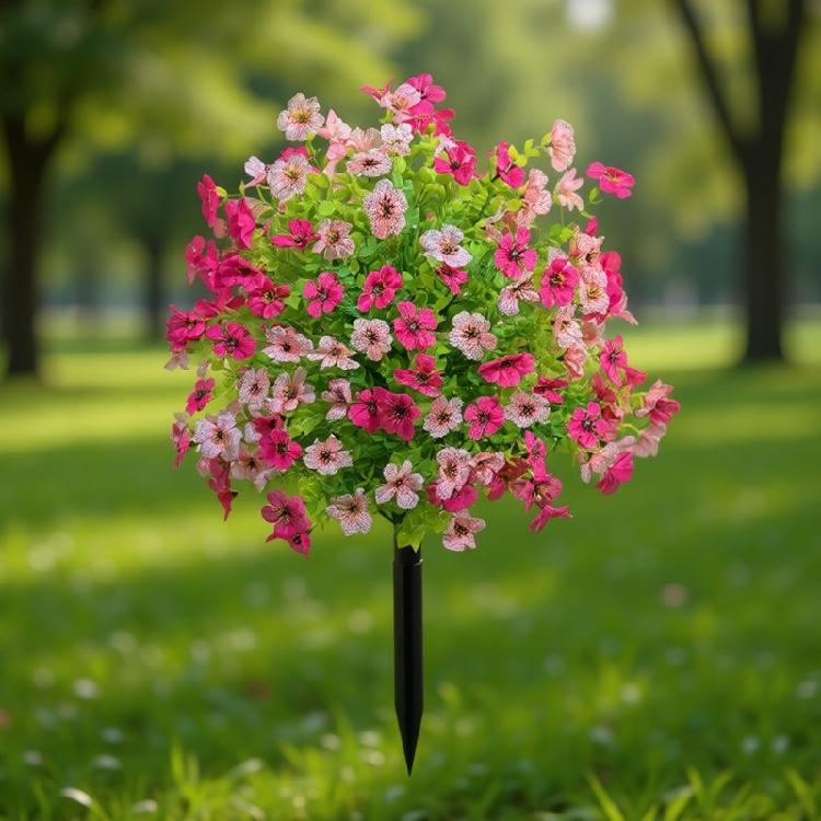 Realistic Flower Stake 22Inch High Artificial Plant Outdoor Plastic Flower For Garden Patio Front Porch Yard Landscaping
